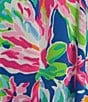 Color:Tropical Floral - Image 5 - Tropical Floral Print Woven Satin V-Neck Sleeveless Side Slit Maxi Chemise