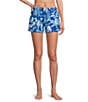 VAN WINKLE & CO. Woven Satin Boho Breeze Print Coordinating Sleep Shorts, Color:Blue Boho Breeze - Image 1