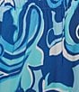 VAN WINKLE & CO. Woven Satin Boho Breeze Print Coordinating Sleep Shorts, Color:Blue Boho Breeze - Image 4