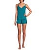 VAN WINKLE & CO. Woven Solid Satin Coordinating Sleep Shorts - Image 3