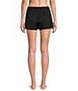 VAN WINKLE & CO. Woven Solid Satin Coordinating Sleep Shorts, Color:Black - Image 2