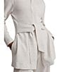 Varley Anset High Neck Long Sleeve Belted Jacket, Color:Ivory Marl - Image 5