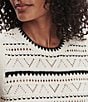 Varley Athena Crew Neck Sleeveless Cropped Pointelle Knit Vest, Color:Egret - Image 4