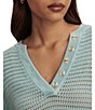 Varley Callie Knit Boxy Split V-Neck Short Sleeve Top - Image 3