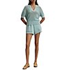 Varley Callie Knit Boxy Split V-Neck Short Sleeve Top - Image 4