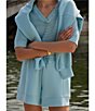 Varley Callie Knit Boxy Split V-Neck Short Sleeve Top - Image 5