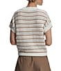 Varley Ciara Stripe Knit Short Sleeve Top, Color:Chanterelle Stripe - Image 2