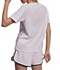 Color:White - Image 2 - Coventry Branded Soft Pique Crew Neck Short Sleeve Tee Shirt
