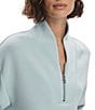 Varley Davidson DoubleSoft® Stand Collar V-Neck Quater Zip Long Sleeve Sweat Jacket, Color:Ether Blue - Image 4