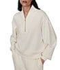 Varley Davidson DoubleSoft® Coordinating Stand Collar V-Neck Quater Zip Long Sleeve Sweat Jacket - Image 1