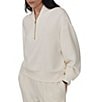 Varley Davidson DoubleSoft® Coordinating Stand Collar V-Neck Quater Zip Long Sleeve Sweat Jacket - Image 3