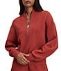 Varley Davidson DoubleSoft® Coordinating Stand Collar V-Neck Quater Zip Long Sleeve Sweat Jacket - Image 3