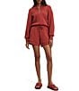 Varley Davidson DoubleSoft® Coordinating Stand Collar V-Neck Quater Zip Long Sleeve Sweat Jacket - Image 5