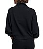 Varley Davidson DoubleSoft® Stand Collar V-Neck Quater Zip Long Sleeve Sweat Jacket, Color:Black - Image 2