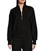 Varley Davidson DoubleSoft® Coordinating Stand Collar V-Neck Quater Zip Long Sleeve Sweat Jacket - Image 6