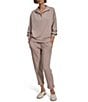 Varley DoubleSoft™ Coordinating Knit Roll Cuff Jogger 25#double; Sweat Pants, Color:Taupe Marl - Image 3