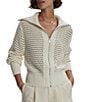 Varley Eloise Collared Long Sleeve Knit Full Zip Sweater - Image 1