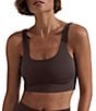 Varley Freesoft Cori Moisture Wicking Scoop Neck Sports Bra, Color:Coffee Bean - Image 1