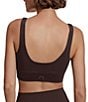 Varley Freesoft Cori Moisture Wicking Scoop Neck Sports Bra, Color:Coffee Bean - Image 2