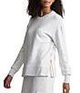 Varley Gabriella DoubleSoft® Knit Crew Neck Long Sleeve Zip Side Pullover Sweatshirt, Color:Ivory Marl - Image 1