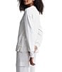Varley Gabriella DoubleSoft® Knit Crew Neck Long Sleeve Zip Side Pullover Sweatshirt, Color:Ivory Marl - Image 4