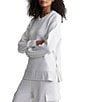 Varley Gabriella DoubleSoft® Knit Crew Neck Long Sleeve Zip Side Pullover Sweatshirt, Color:Ivory Marl - Image 6