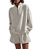 Varley Hawley Coordinating Half Zip Sweatshirt, Color:Ivory Marl - Image 7