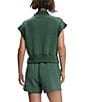 Varley Kelly High Neck Cap Sleeve Half Zip Double Soft Cropped Sweatshirt, Color:Cilantro - Image 2