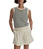 Varley Knowles Crew Neck Sleeveless Textured Knit Vest, Color:Birch Multi Stitch - Image 1