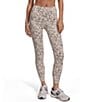 Color:Crema Fractured Flowers - Image 1 - Let's Move High Waist Coordinating Crop Leggings