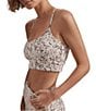 Color:Crema Fractured Flowers - Image 4 - Let's Move Irena Coordinating Sports Bra