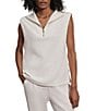 Varley Magnolia 2.0 Half-Zip Mock Neck Sleeveless Tank, Color:Ivory Marl - Image 1