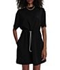 Varley Maple Crew Neck Short Sleeve Dress, Color:Black - Image 4