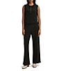 Varley Marla Crew Neck Sleeveless Button Down Placket Coordinating Tank Top - Image 3