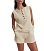 Varley Marla Crew Neck Sleeveless Button Down Placket Coordinating Tank Top - Image 5