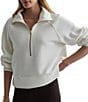 Varley Milano Mock Neck Long Sleeve Half Zip Pullover, Color:Ivory - Image 1