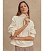 Varley Milano Mock Neck Long Sleeve Half Zip Pullover, Color:Ivory - Image 5