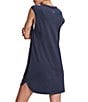 Color:Blue Nights - Image 5 - Naples Sleeveless Jersey Knit Shift Dress