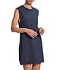 Color:Blue Nights - Image 6 - Naples Sleeveless Jersey Knit Shift Dress