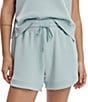 Varley Ollie High Rise Drawstring Shorts, Color:Ether Blue - Image 1
