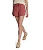 Color:Withered Rose - Image 1 - Ollie High Rise Drawstring Shorts