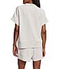 Varley Ritchie Half Zip Short Sleeve Sweatshirt, Color:Ivory Marl - Image 2