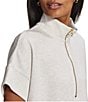 Varley Ritchie Half Zip Short Sleeve Sweatshirt, Color:Ivory Marl - Image 5