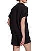 Varley Ritchie Half Zip Short Sleeve Sweatshirt, Color:Black - Image 2