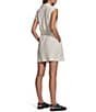 Color:Egret - Image 2 - Rosannah Foldable High Neck Sleeveless Zip Front Dress