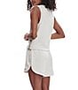 Varley Shea Crew Neck Sleeveless Double Soft Cropped Tank, Color:Ivory Marl - Image 2