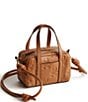 Vera Bradley Bear Embossed Leather Micro Original Duffle Crossbody Bag, Color:Roasted Pecan - Image 1