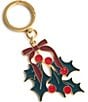 Vera Bradley Holly Enamel Gold Bag Charm Keychain, Color:Holly - Image 1