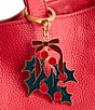 Vera Bradley Holly Enamel Gold Bag Charm Keychain, Color:Holly - Image 2