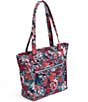 Color:Cabbage Rose Cabernet - Image 3 - Performance Twill Collection Small Floral Vera Tote Bag